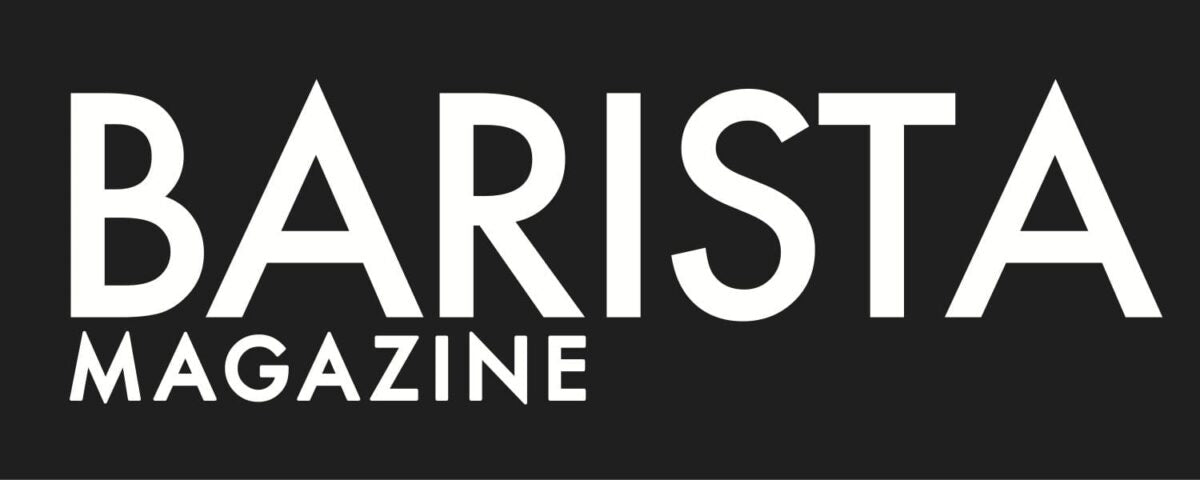 Barista Magazine logo in white on a black background